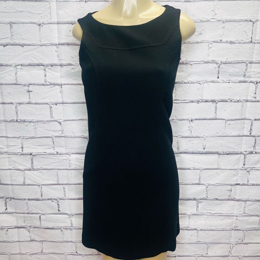 Hobbs Womens Black Wool Sleeveless Sheath Dress Size 10
